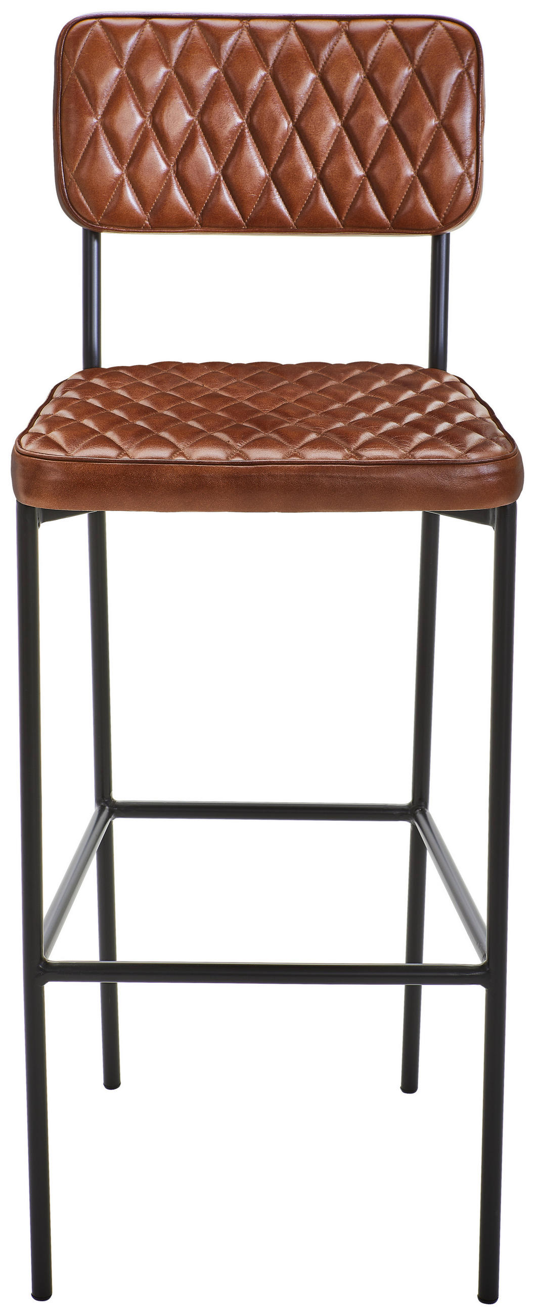 TRESENSTUHL Echtleder Schwarz, Cognac Eisen Typenauswahl  - Cognac/Schwarz, LIFESTYLE, Leder/Metall (44/112/53cm) - Landscape
