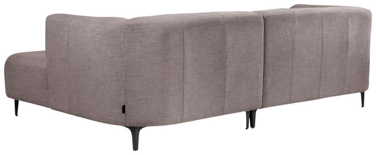 ECKSOFA in Struktur Taupe  - Taupe/Schwarz, Design, Textil/Metall (247/158cm) - MID.YOU