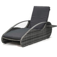 SONNENLIEGE 62,5/66,5/194,5 cm  - Dunkelgrau, MODERN, Kunststoff/Metall (62,5/66,5/194,5cm) - Gardenson