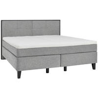 BOXSPRINGBETT 160/200 cm  in Taupe  - Taupe/Schwarz, Design, Holz/Textil (160/200cm) - Hom`in
