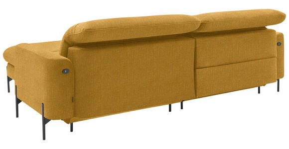 ECKSOFA in Flachgewebe Currygelb  - Currygelb/Schwarz, Design, Textil/Metall (252/191cm) - Dieter Knoll