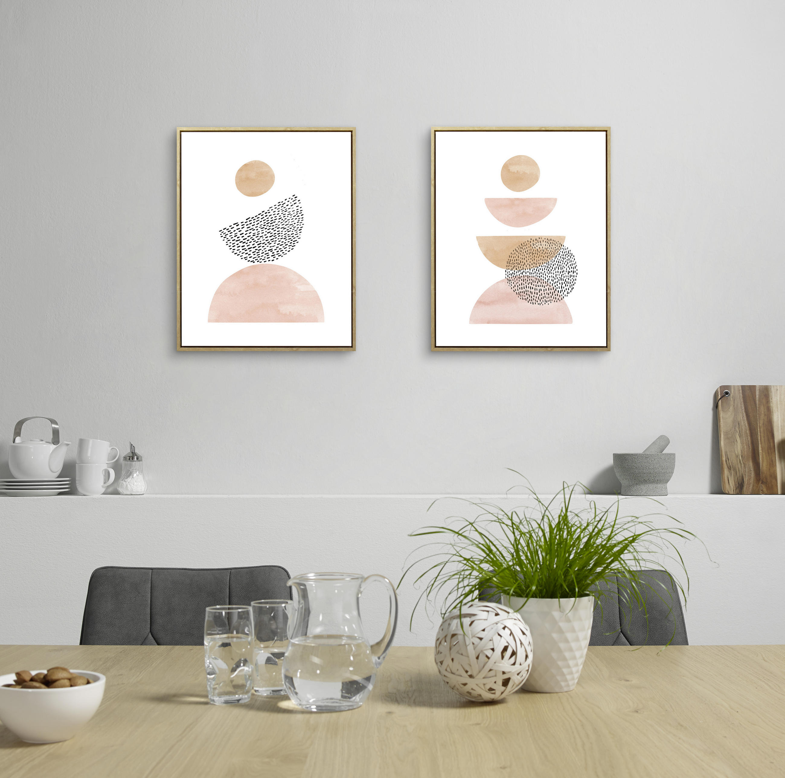 KUNSTDRUCK Abstraktes 40/50 cm  - Hellbraun/Pink, Trend, Holzwerkstoff/Kunststoff (40/50cm) - Monee