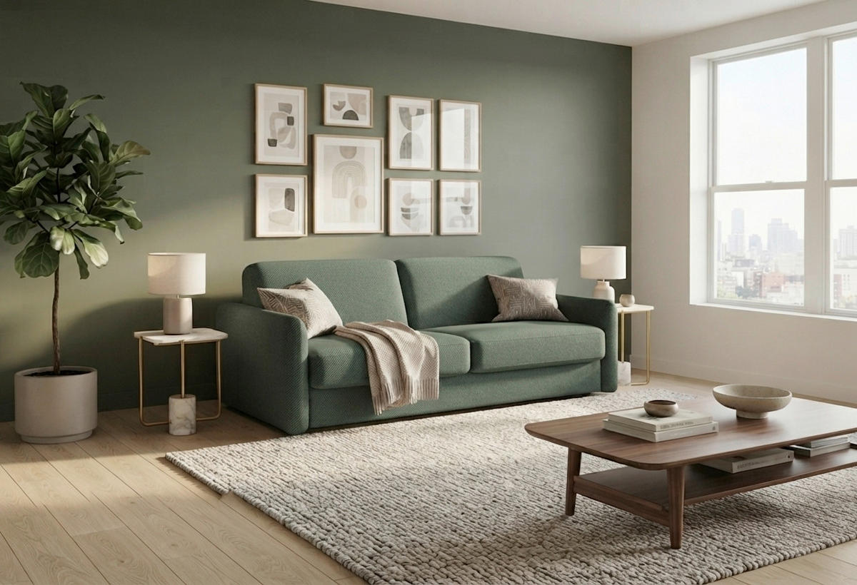 SCHLAFSOFA Webstoff Dunkelgrün  - Dunkelgrün/Schwarz, KONVENTIONELL, Kunststoff/Textil (180/86/100cm) - Xora