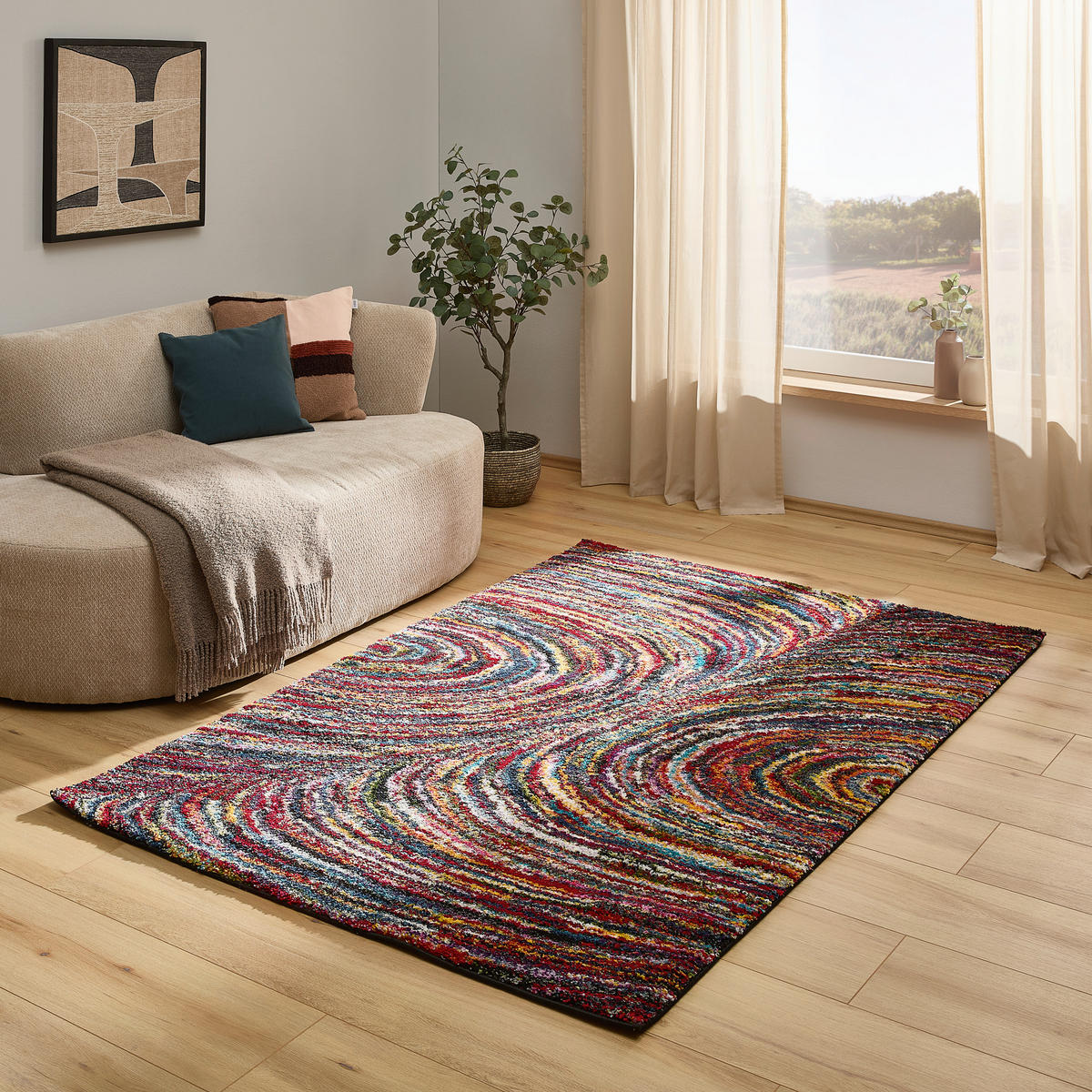 WEBTEPPICH  Wohnzimmer 140/200 cm Sixteen Face Multicolor rechteckig  - Multicolor, Trend, Textil (140/200cm) - Novel