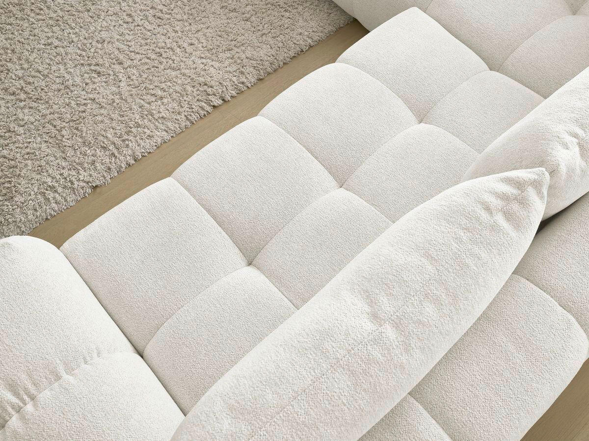 ECKSCHLAFSOFA EVEREST  mit Rücken echt, Armteil links, Armteil rechts Flachgewebe Weiß  - Schwarz/Weiß, MODERN, Kunststoff/Textil (320/212cm)