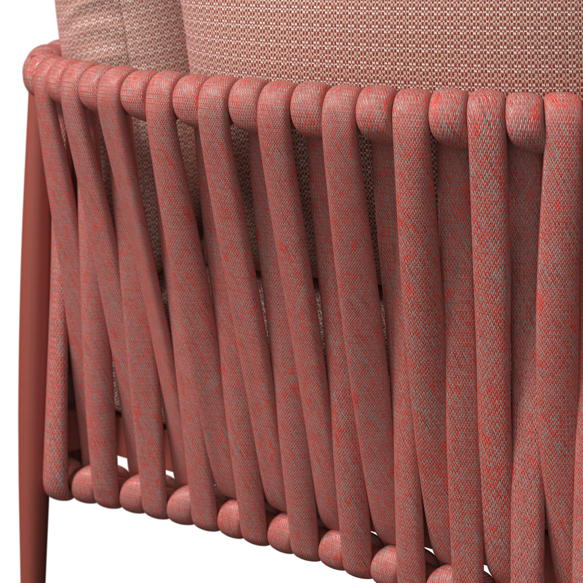 LOUNGEGARNITUR 229/296 cm Aluminium  - Rot/Dunkelrot, Design, Textil/Metall (229/296cm) - Amatio