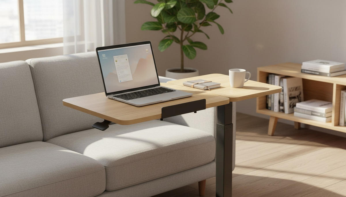 LAPTOPTISCH  Schwarz, Eichefarben Gasdruckfeder höhenverstellbar  - Eichefarben/Schwarz, MODERN, Holzwerkstoff/Kunststoff (78/65,5/105/38cm) - MID.YOU