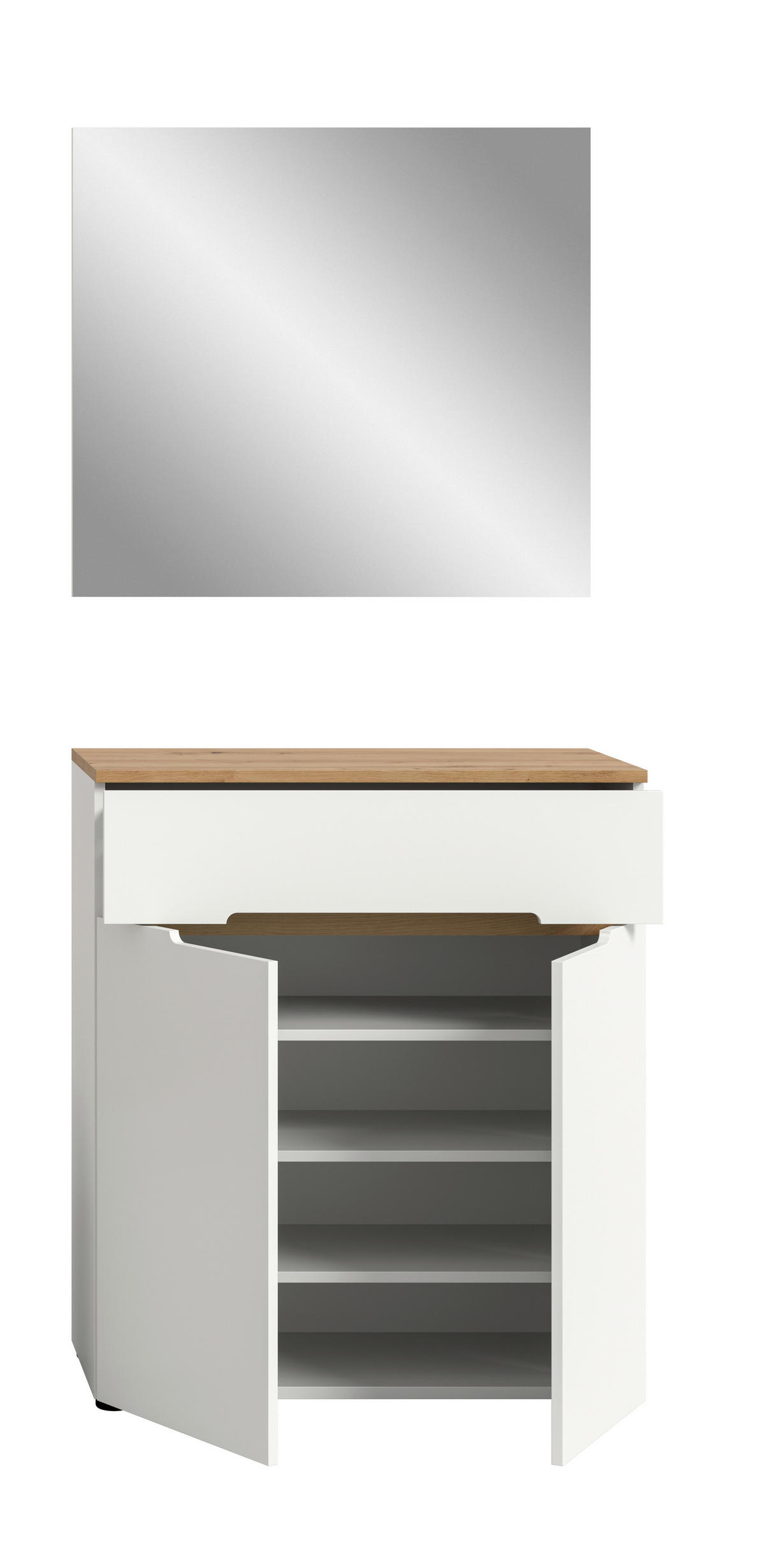 GARDEROBE 2-teilig  in 80/190/37 cm  - Weiß/Eiche Artisan, Design, Holzwerkstoff (80/190/37cm) - MID.YOU