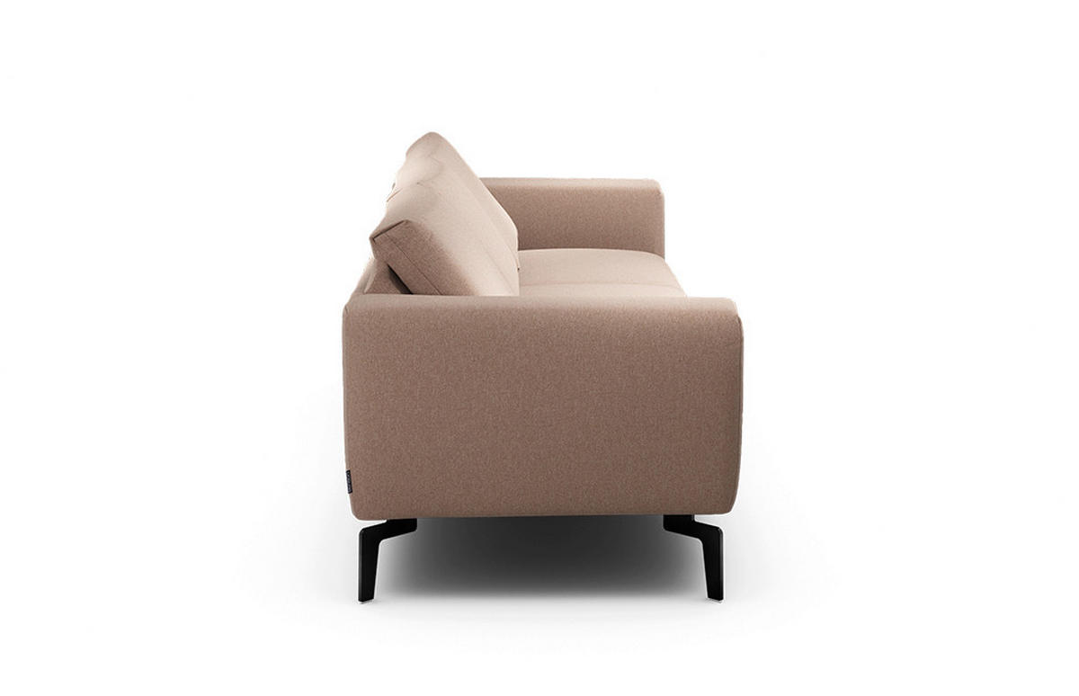 3-SITZER-SOFA Chenille Rosa  - Schwarz/Rosa, Design, Textil/Metall (250/86/86-94cm) - SENSOO