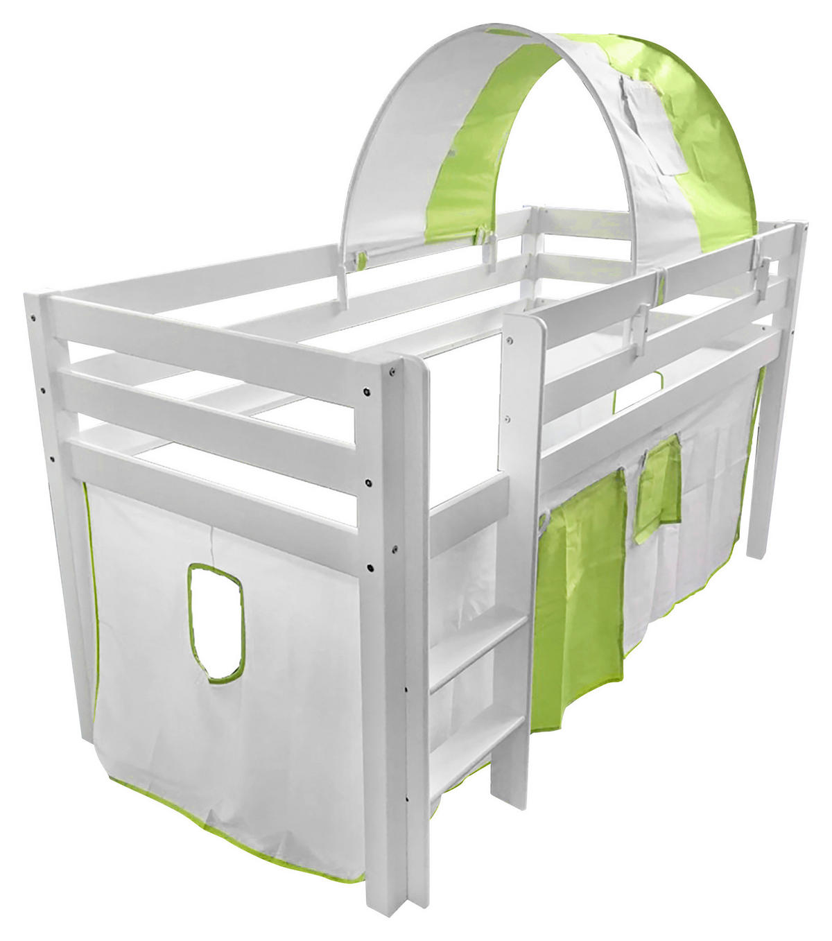 KÖZÉPMAGAS ÁGY - fehér, Basics, fa (90/200cm) - Xora