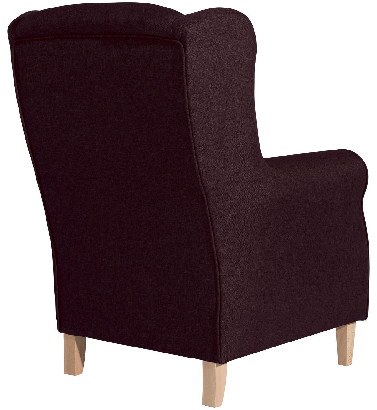 OHRENSESSEL in Flachgewebe Dunkelrot  - Buchefarben/Dunkelrot, Design, Holz/Textil (77/103/86cm) - Max Winzer