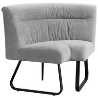 ECKELEMENT in Mikrofaser   - Schwarz/Grau, Design, Textil/Metall (105/86/61cm) - Stylife