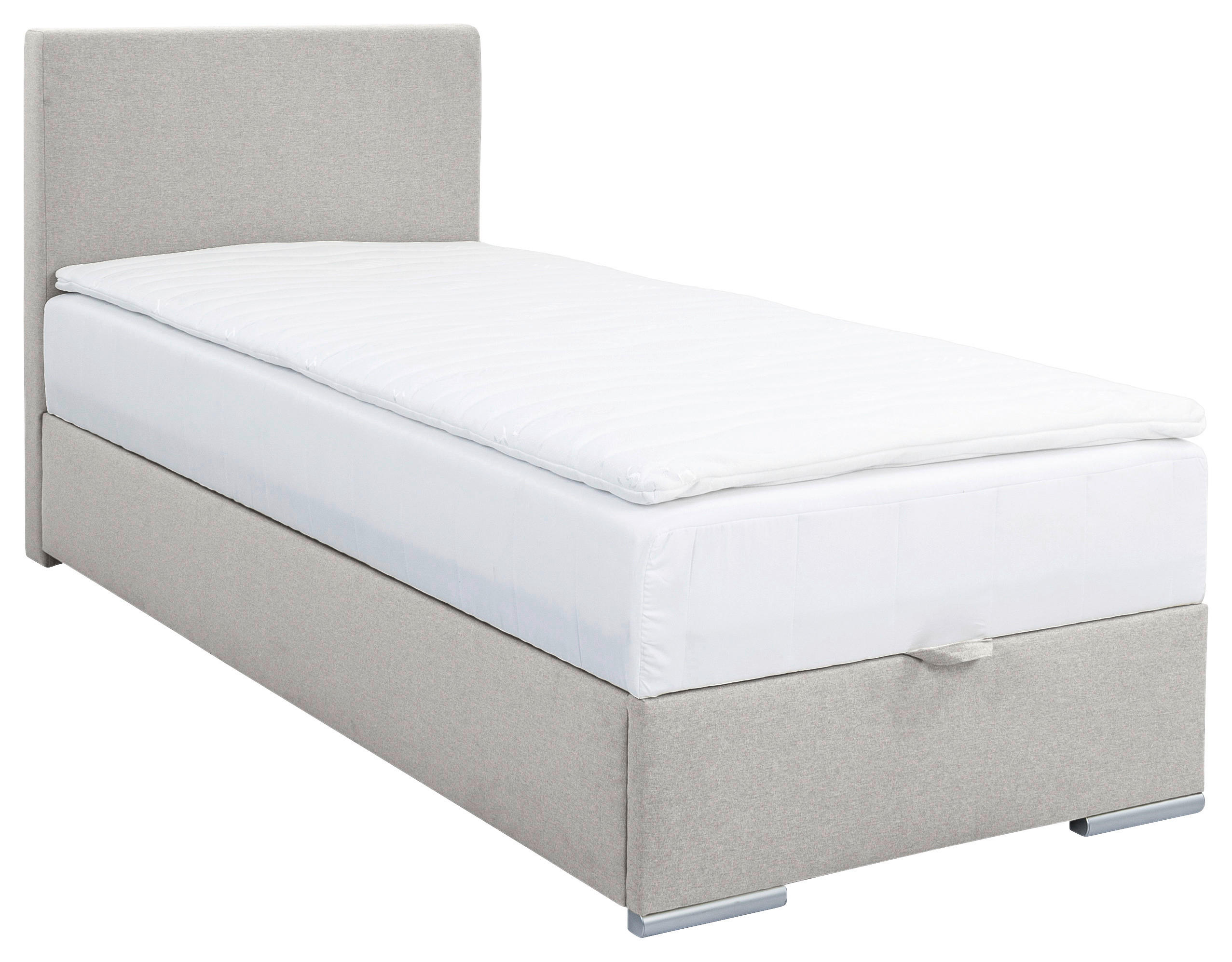 BOXBETT 90/200 cm  Ecru  - Chromfarben/Ecru, Konventionell, Kunststoff/Textil (90/200cm) - Carryhome