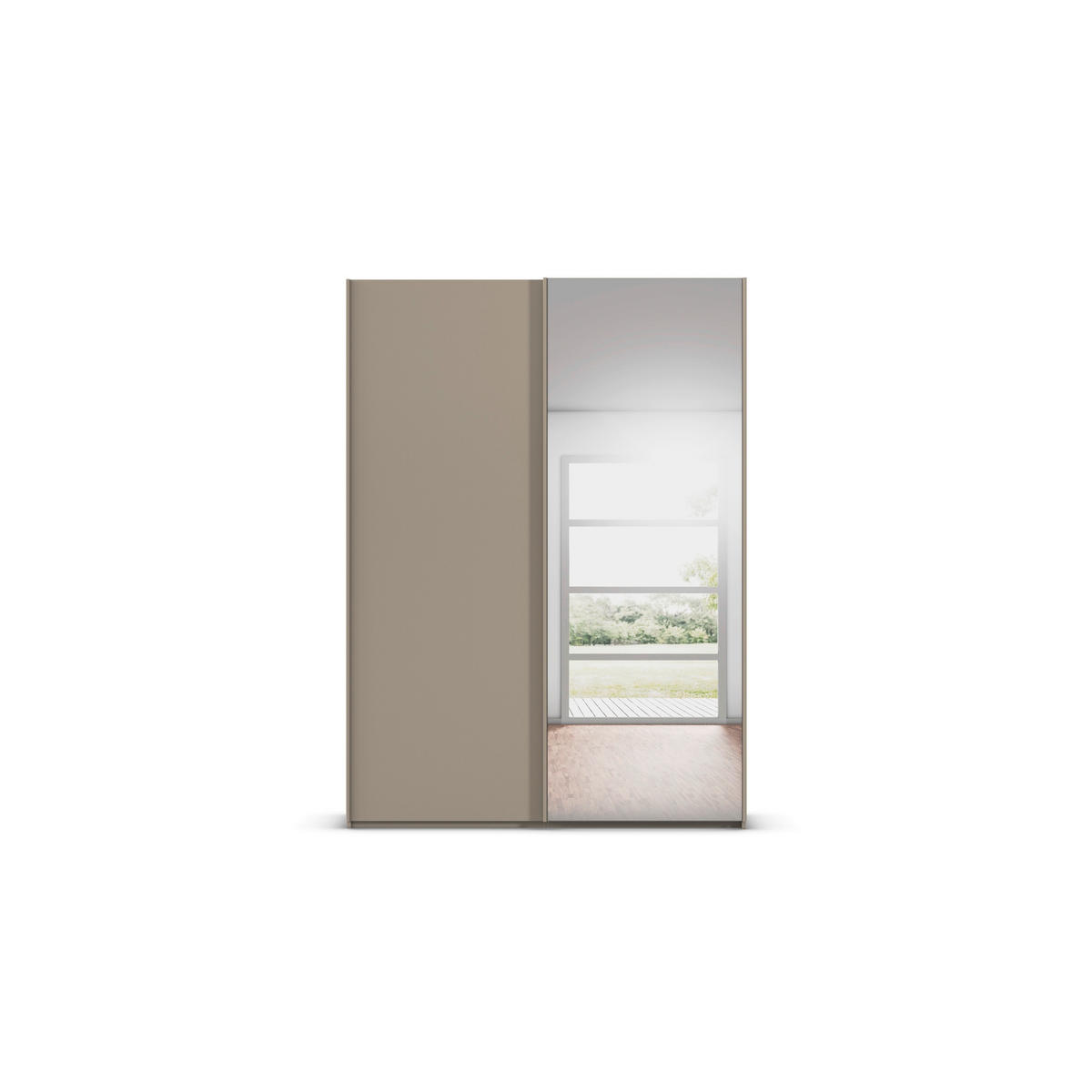 SCHWEBETÜRENSCHRANK 162/223/69 cm,  in Fango, 2 Tür(en)  - Fango, Basics, Glas/Holzwerkstoff (162/223/69cm) - Rauch Möbel