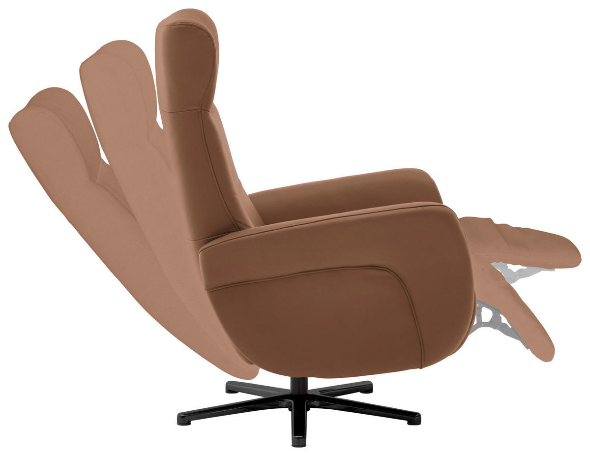 RELAXSESSEL in Leder Braun  - Schwarz/Braun, Design, Leder/Metall (76/112/83cm) - Beldomo Speed