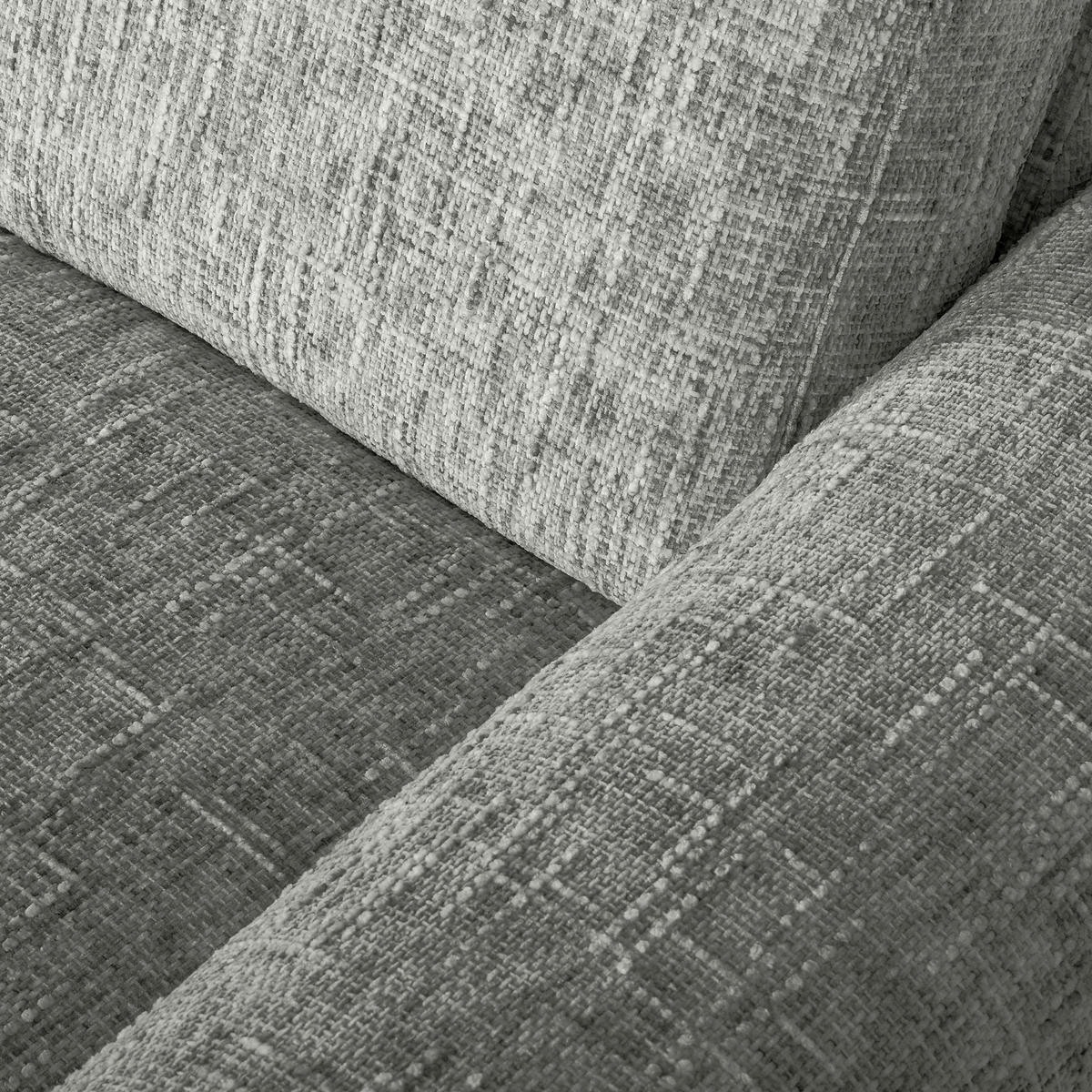 3-SITZER-SOFA Webstoff Grau  - Schwarz/Grau, Design, Textil/Metall (187/85/92cm) - Livetastic