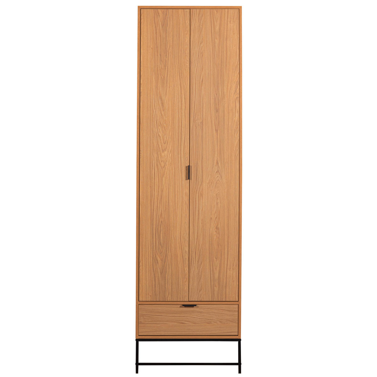 MEHRZWECKSCHRANK 60/210/36 cm  in Eichefarben  - Eichefarben/Schwarz, Design, Holz/Metall (60/210/36cm) - Livetastic