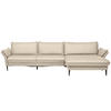 ECKSOFA in Echtleder Ecru  - Ecru/Schwarz, Design, Leder/Metall (334/172cm) - Valdera