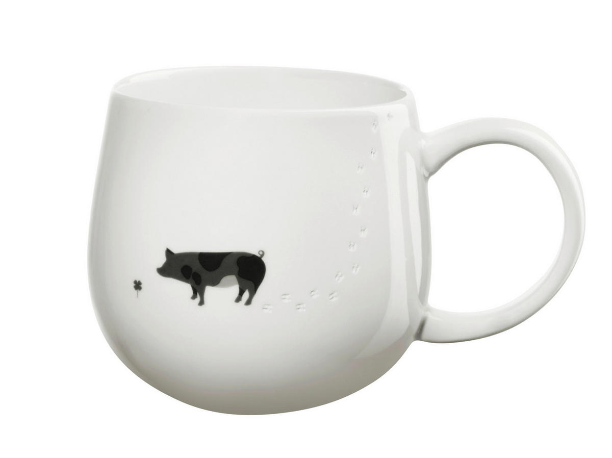 KAFFEEBECHER Magu  400 ml   - Weiß Hochglanz, KONVENTIONELL, Keramik (10,2/9,5cm) - ASA