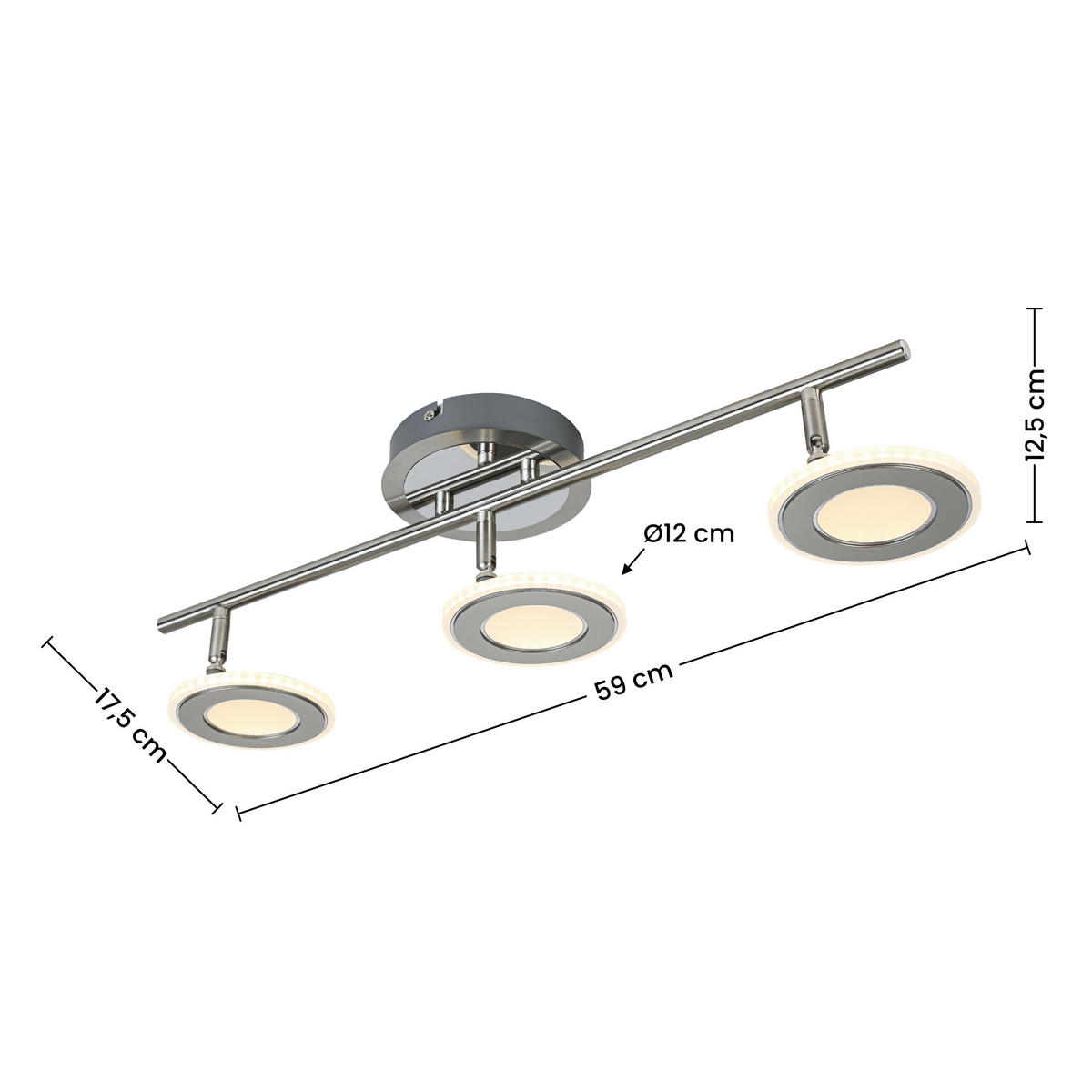 LED-SPOTLIGHT 59/17,5/12,5 cm   - kromfärg/nickelfärgad, Design, metall/plast (59/17,5/12,5cm) - Novel