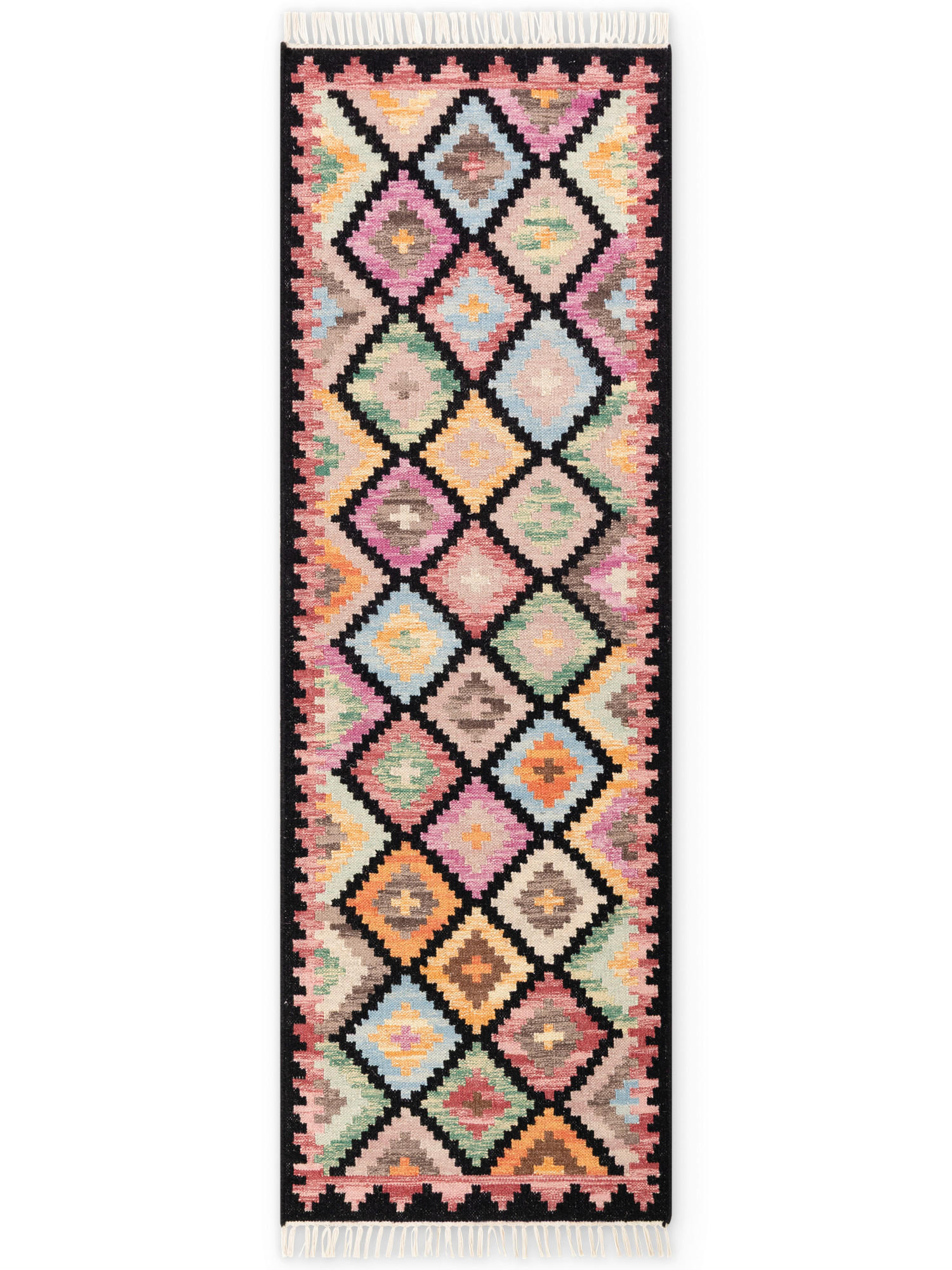 LÄUFER 60/190 cm Kamal  - Multicolor/Schwarz, Design, Textil (60/190cm)