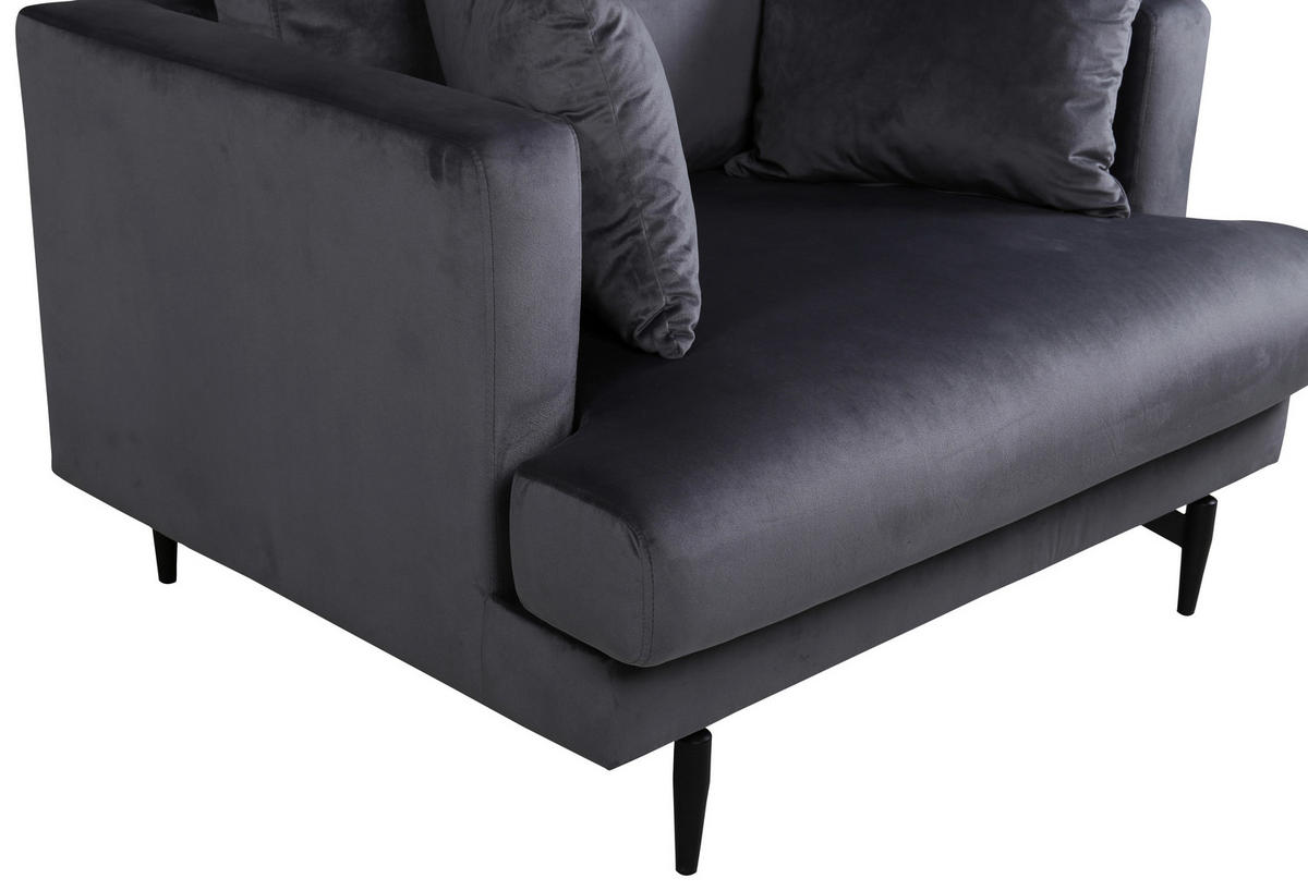 SESSEL in Dunkelgrau  - Dunkelgrau, Design, Textil/Metall (104/82/92cm) - Livetastic