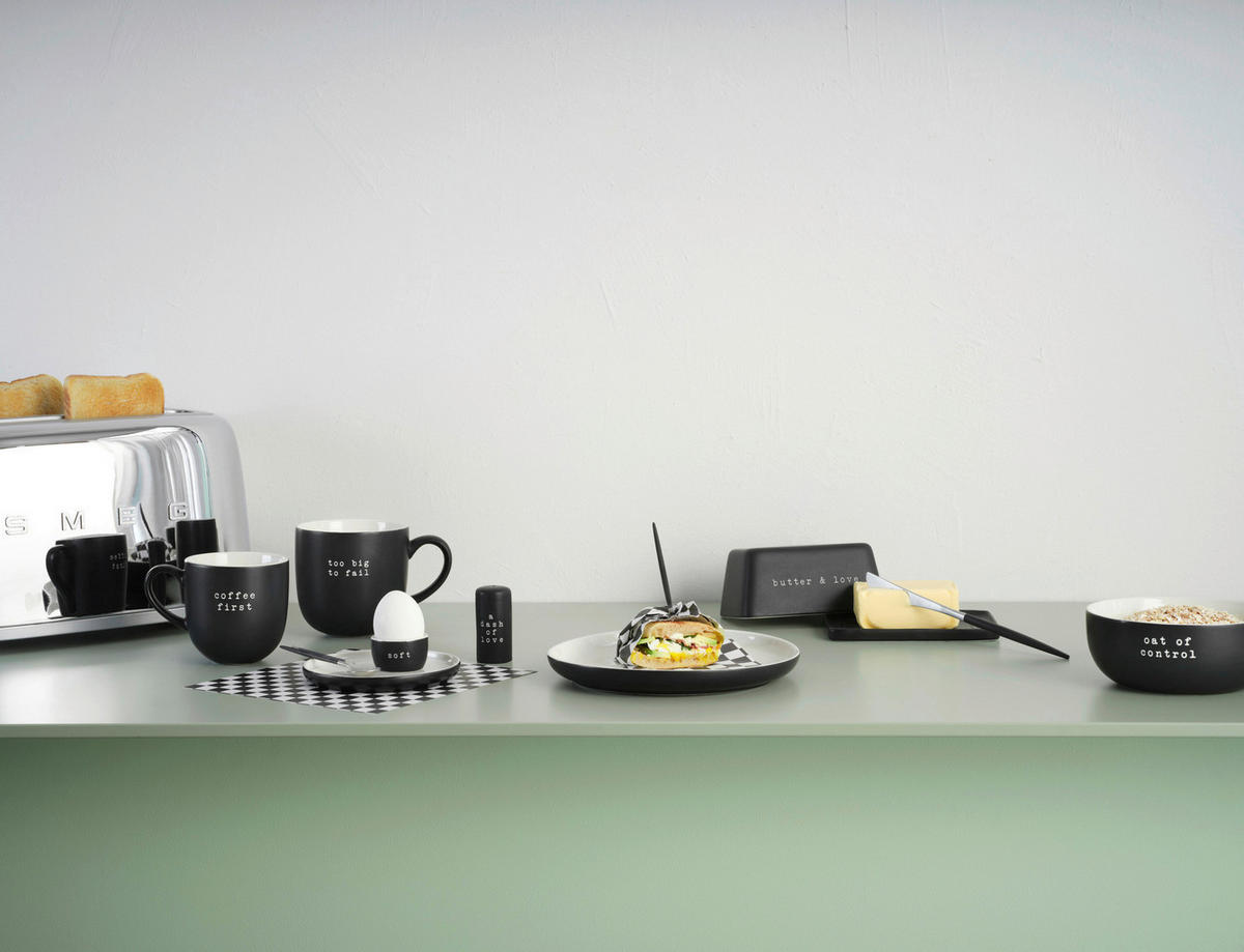 BECHER hey!    - Schwarz, Basics, Keramik (600ml) - ASA