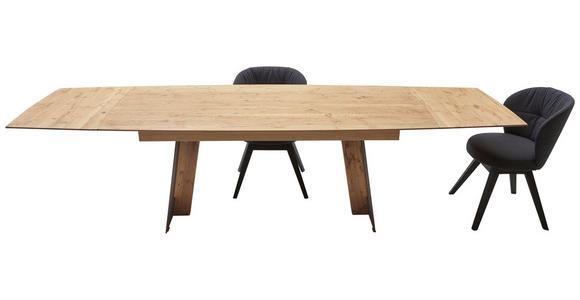 ESSTISCH in Holz, Metall 160(260)/95/77 cm - Eichefarben/Anthrazit, KONVENTIONELL, Holz/Metall (160(260)/95/77cm) - Valnatura