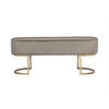 SITZBANK in Textil Taupe  - Taupe/Goldfarben, Design, Textil/Metall (105/42/40cm) - Kayoom
