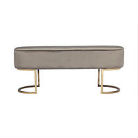 SITZBANK 105/42/40 cm Samt Taupe Metall  - Taupe/Goldfarben, Design, Textil/Metall (105/42/40cm) - Kayoom
