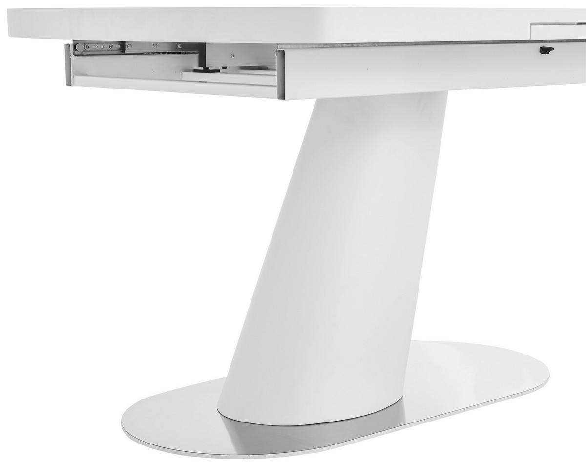 STOL ZA BLAGOVAONICU  bijela, boje oplemenjenog čelika  metal, drvni materijal      - bijela/boje oplemenjenog čelika, Moderno, drvni materijal/metal (160-200/90/76cm) - Livetastic