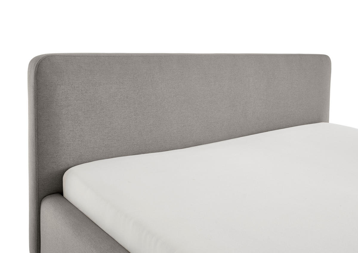 POLSTERBETT 180/200 cm  in Grau  - Eichefarben/Birkefarben, Design, Holz/Textil (180/200cm) - Xora