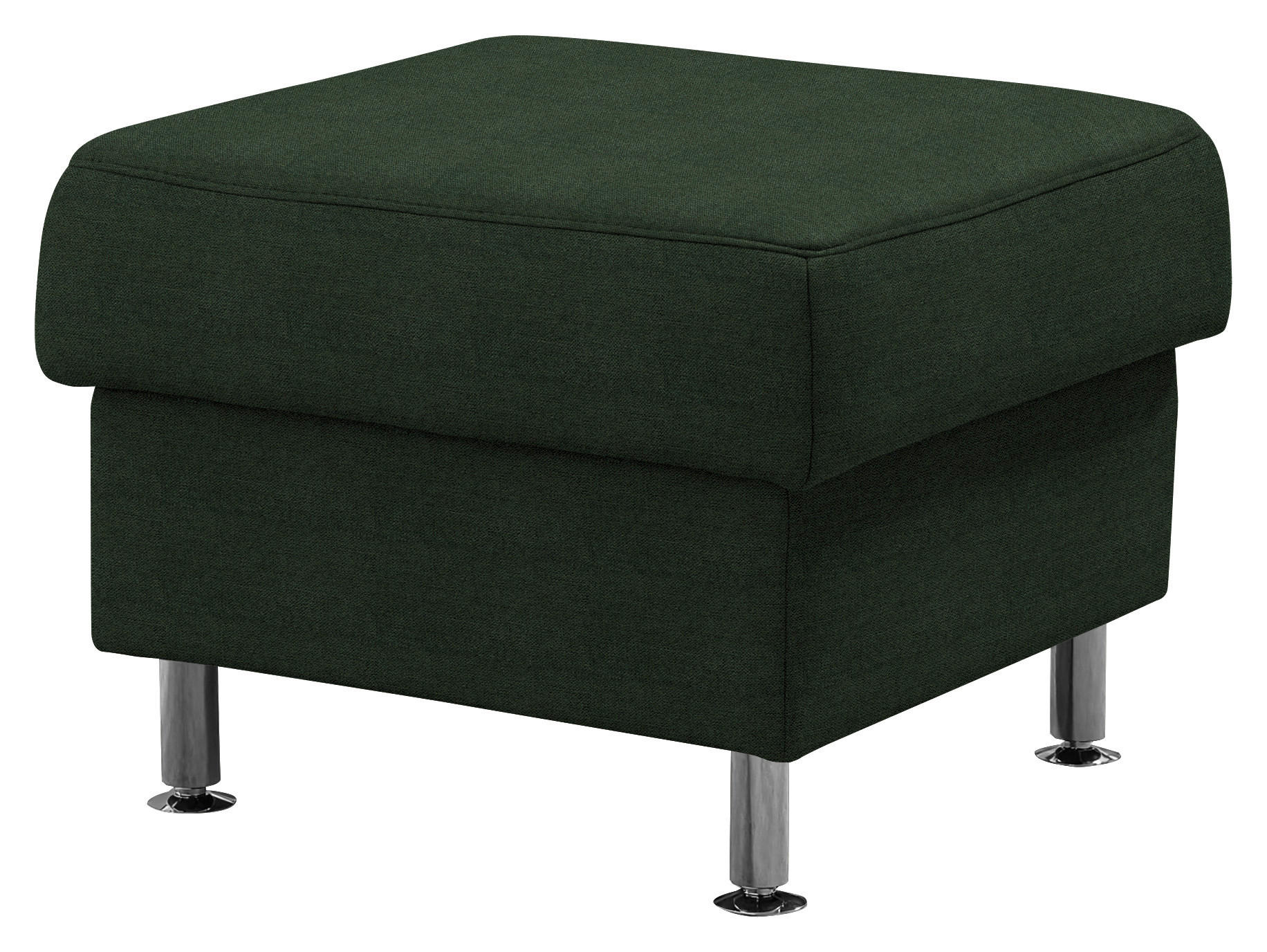 HOCKER Textil Grün  - Alufarben/Grün, Konventionell, Textil/Metall (60/46/60cm) - Beldomo Comfort