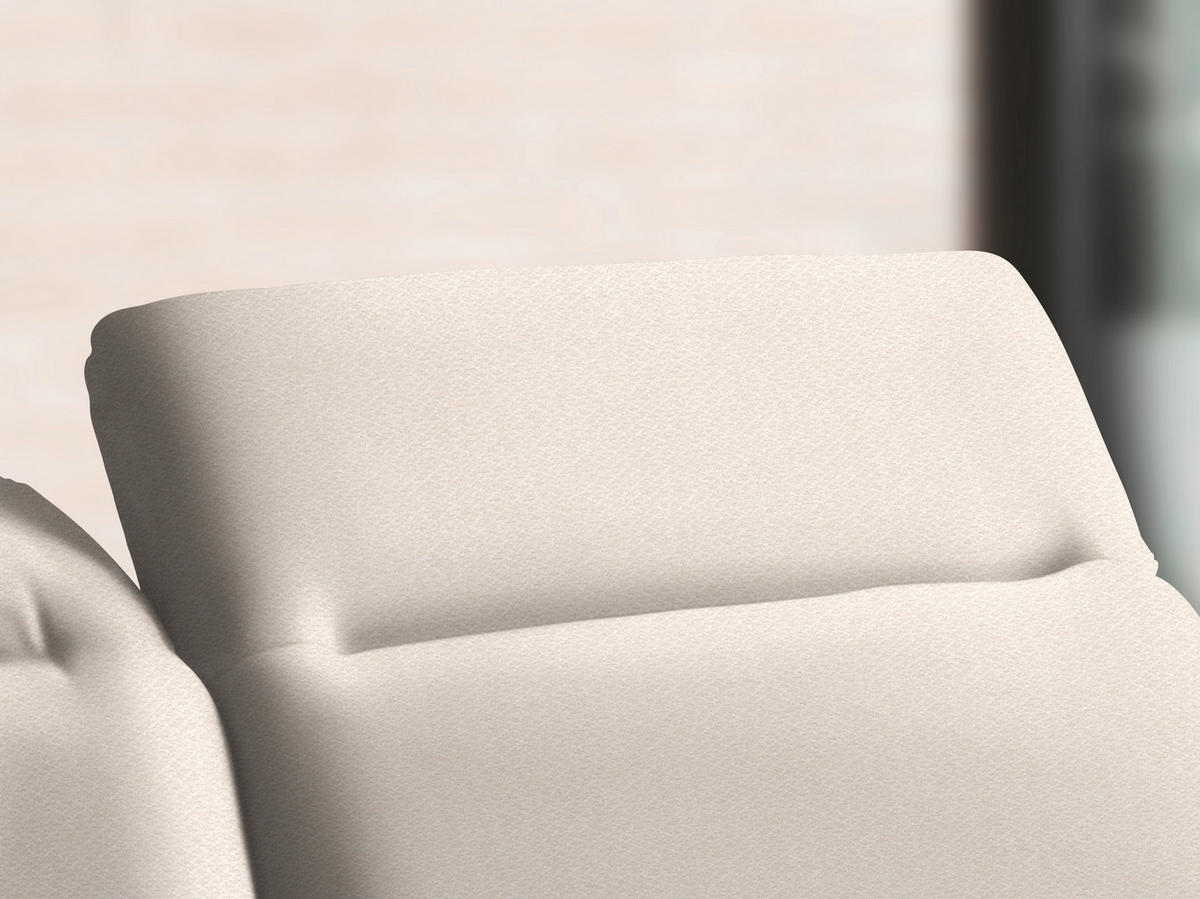 ECKSOFA in Chenille Weiss  - Weiss/Schwarz, Design, Textil/Metall (289/180cm) - Stylife