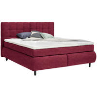 BOXSPRINGBETT 180/200 cm  in Weinrot  - Weinrot/Schwarz, KONVENTIONELL, Holz/Textil (180/200cm) - Ti'me