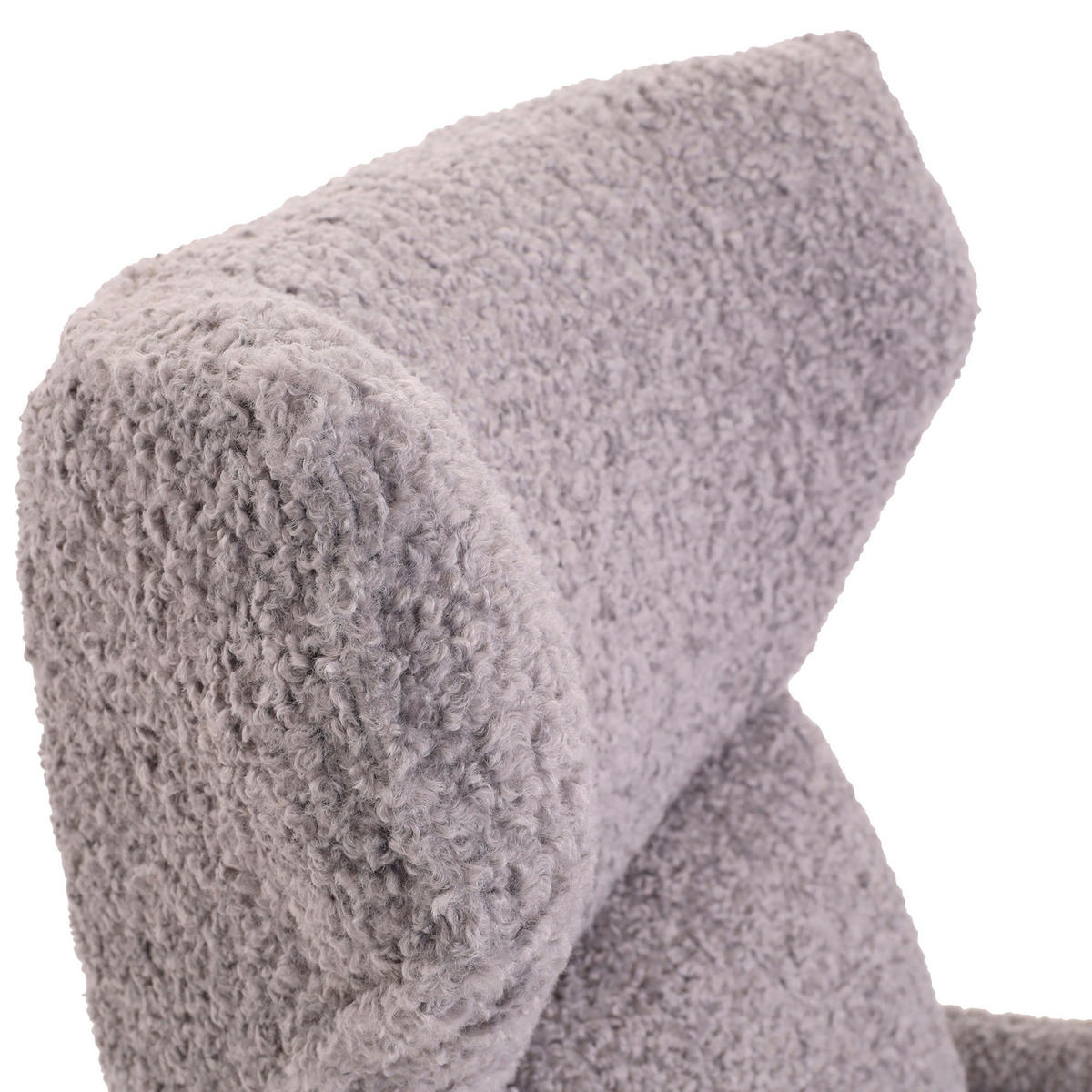 OHRENSESSEL in Plüsch Grau  - Schwarz/Grau, Konventionell, Textil/Metall (83/110/92cm)