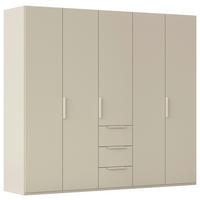 DREHTÜRENSCHRANK 251/235/61 cm,  in Champagner, 5-türig  - Champagner, Basics, Holzwerkstoff/Metall (251/235/61cm) - Novel