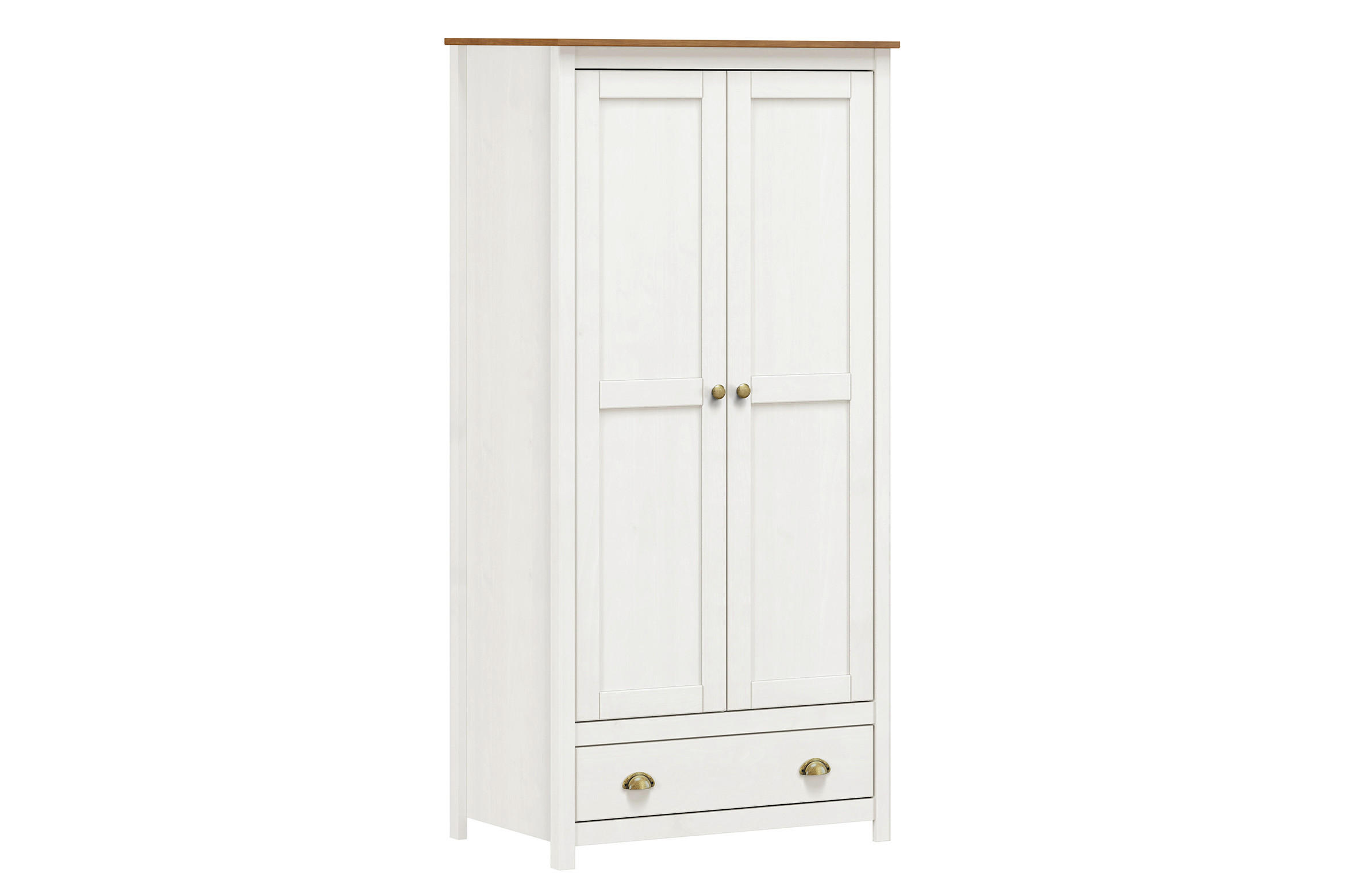Drehtürenschrank Weiß B: 91 cm