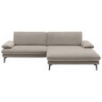 ECKSOFA  in Webstoff Hellbraun  284/184 cm  - Hellbraun/Schwarz, Design, Textil/Metall (284/184cm) - Dieter Knoll