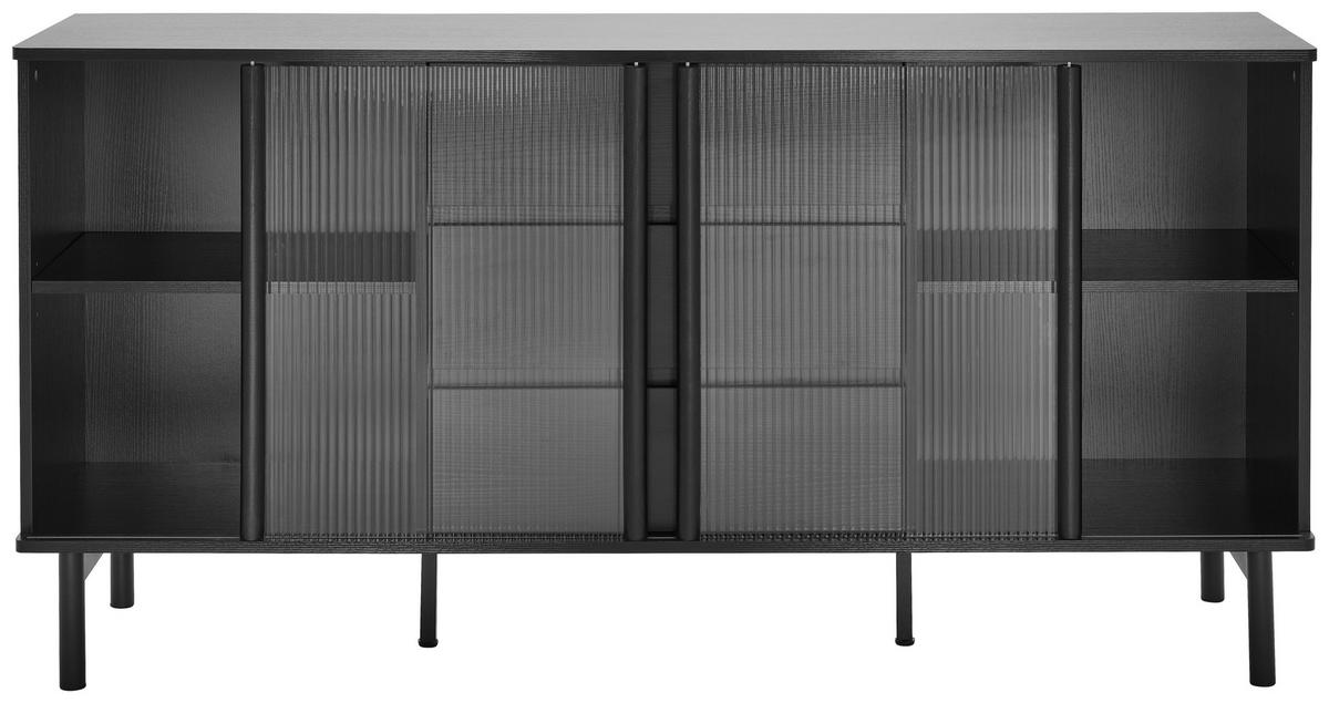 ŠIROKÁ KOMODA, čierna, 160/79/40 cm - číra/čierna, Design, kov/drevo (160/79/40cm) - MID.YOU