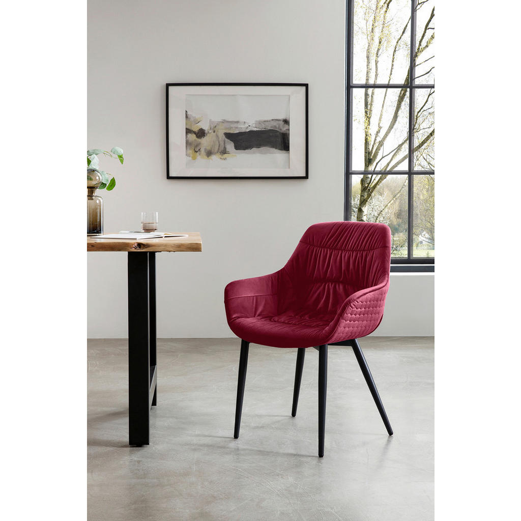 Thumbnail - Livetastic Tischgruppe, Natur, Rot, Holz, Metall, Textil, Akazie, massiv, konisch, 85x76.5x160 cm, Esszimmer, Tische, Es...