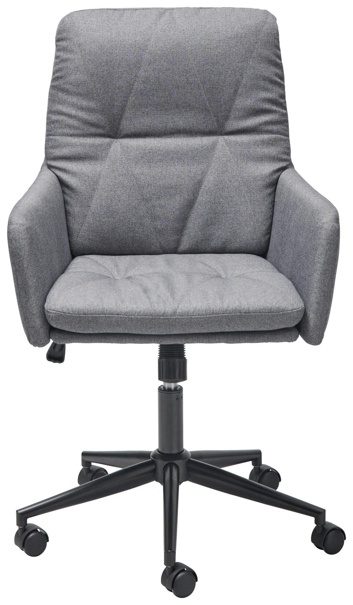DREHSTUHL Webstoff Grau, Schwarz  - Schwarz/Grau, Design, Textil/Metall (61/92-102/65cm) - Livetastic
