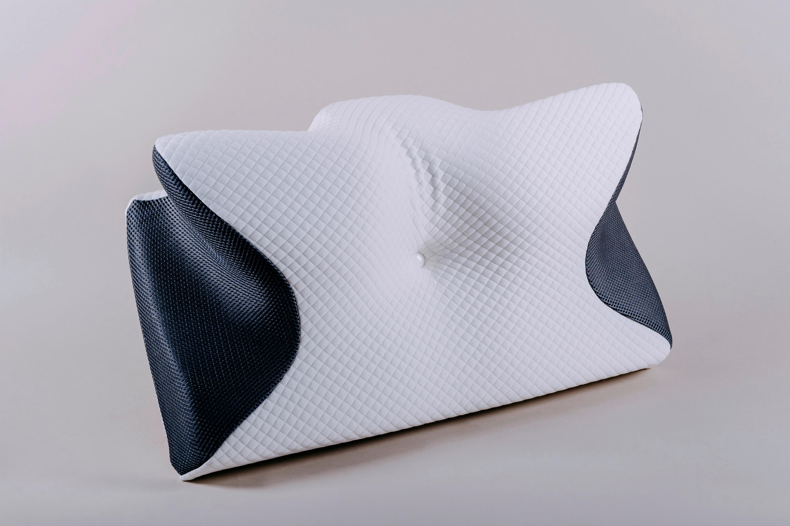 NYAKPÁRNA  - fekete/fehér, Basics, műanyag/textil (61/34/12cm)