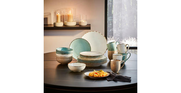 KOMBISERVICE Urban Life 24-teilig  - Türkis/Taupe, Design, Keramik - Landscape
