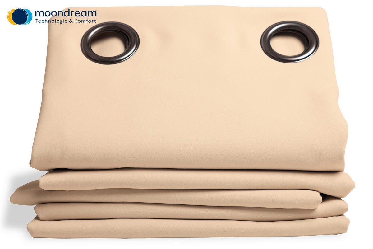 VERDUNKELUNGSVORHANG - Creme, Design, Textil (145/260cm)