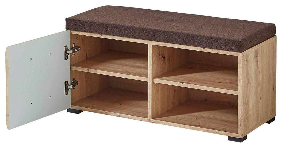 GARDEROBE 6-teilig  in 282/201/40 cm  - Eiche Artisan/Grau, Design, Glas/Holzwerkstoff (282/201/40cm) - Voleo