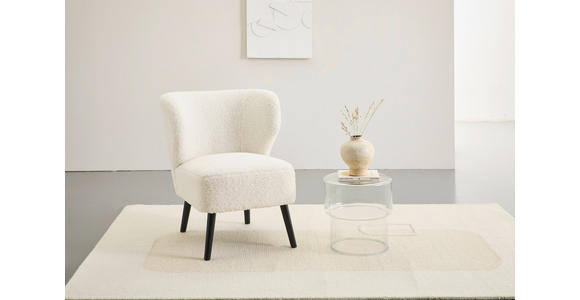 SESSEL in Bouclé Weiß  - Schwarz/Weiß, Design, Holz/Textil (67/79/72cm) - Carryhome