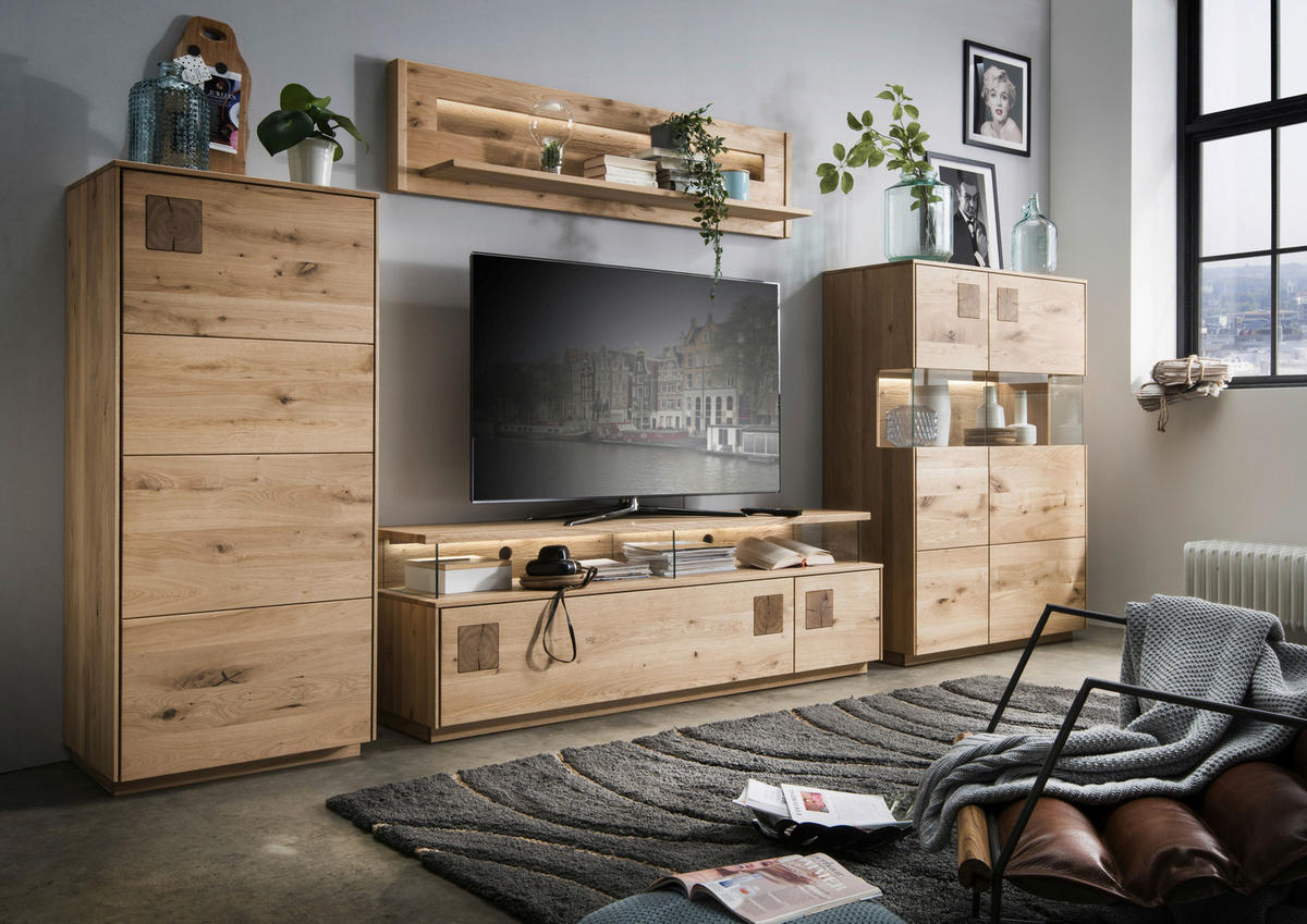 HIGHBOARD  63/146/44 cm  - Wildeiche, Natur, Holz/Holzwerkstoff (63/146/44cm) - Linea Natura