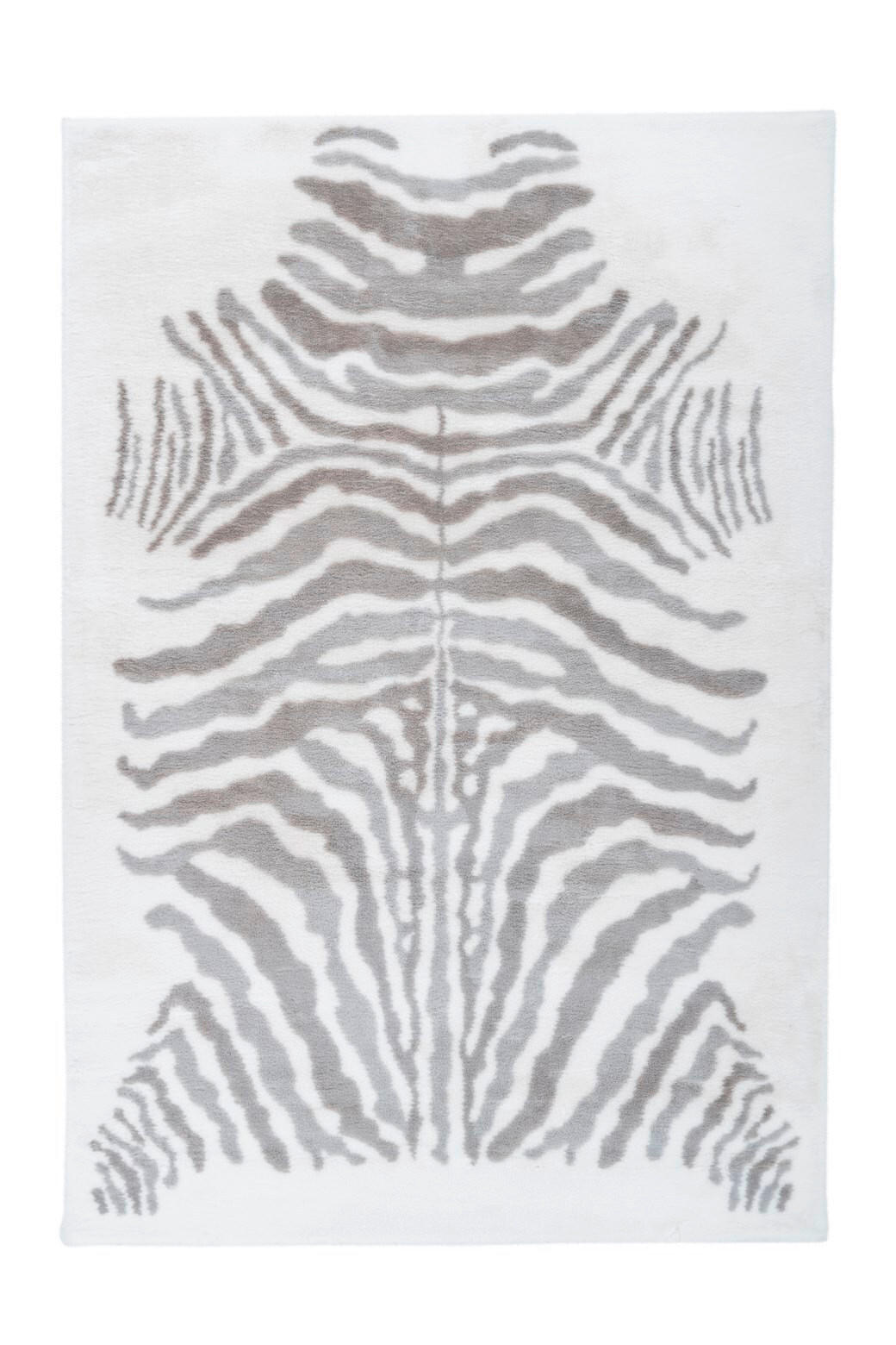 HOCHFLORTEPPICH 160/230 cm Rabbit Animal Grau / Weiß Grau, Weiß  - Weiß/Grau, KONVENTIONELL, Textil (160/230cm)