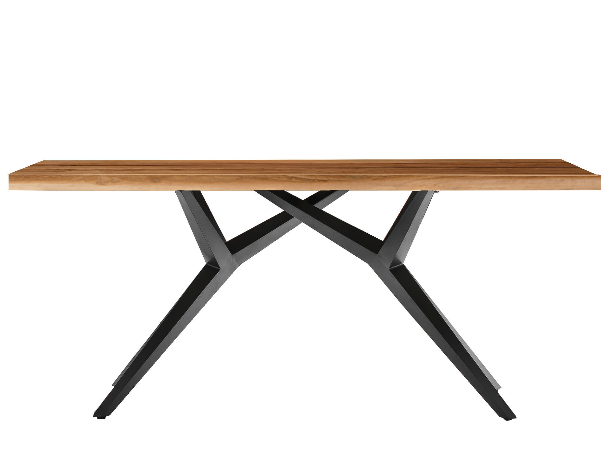 ESSTISCH 180/100/73 cm Echtholz  Holz, Metall rechteckig Naturfarben, Schwarz  - Schwarz/Naturfarben, MODERN, Holz/Metall (180/100/73cm) - MID.YOU